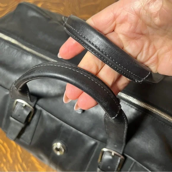 Coach Black Leather Voyage Weekender Travel Bag w/COA - Picture 8 of 15